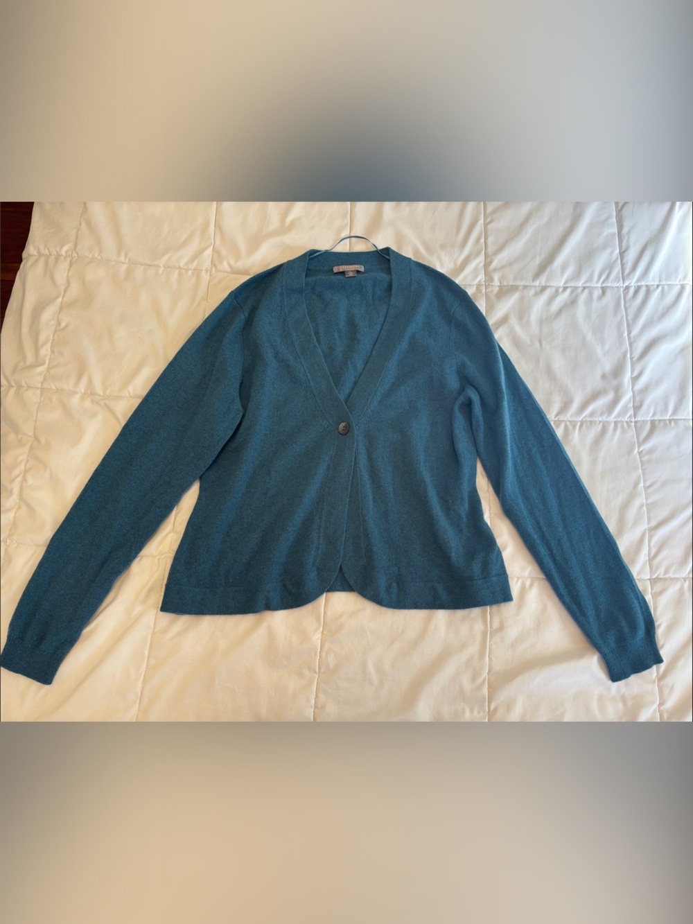 Charter Club Teal Cashmere Cardigan